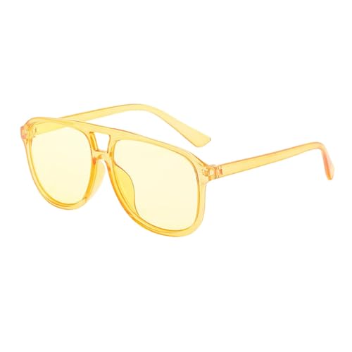 Lunettes de soleil unisexes grande monture transparente et double pont
