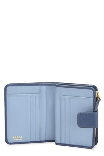 Pre-Loved Navy Saffiano Bow Compact Wallet, Blue4