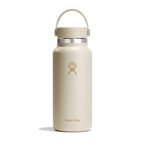 Image of Hydro Flask Water Bottle - Insulated Stainless Steel - Wide Cap Lid, Non Spill, Leakproof 32 Oz Coconut Cream