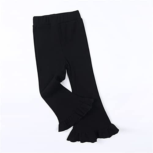 Girls Solid Color Slimming Flare Pants Toddler Girl Elastic Waist Ruffles Hem Bell Trousers Little Girls Sweatpants3