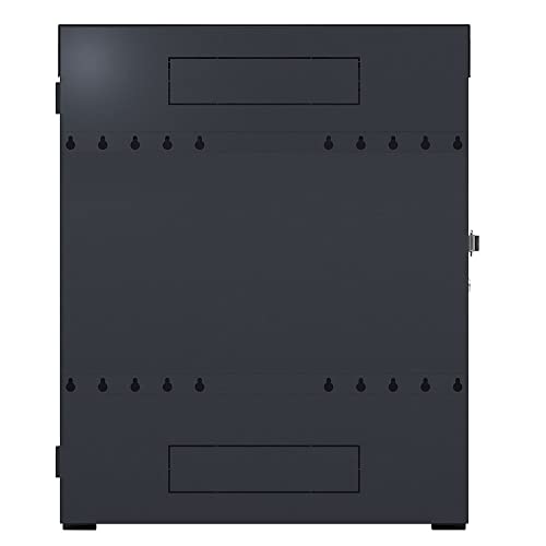 Image of NavePoint 8U Vertical Server Rack Enclosure, Low Profile, 19.6 inch Deep, Max Weight Capacity 132lbs - 8U Network Cabinet Vertical Wall Mount, Perforated, Black