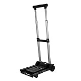 ERINGOGO Klappbarer Anhänger gepäckträger Klappwagen Rollwagen Handwagen Klappbarer Lastenwagen zusammenklappbarer Wagen mit Rädern Hotelgepäckwagen Puppenwagen Reisewagen Legierung Black