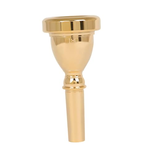 VICASKY Elegant Silver Plated Tuba Mouthpiece Machined 14mm Replacement for Horn Tuba