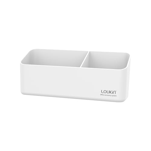 loukin Magnetischer und selbstklebender Markerhalter, trocken abwischbares Zubehörablage, magnetischer Aufbewahrungs-Organizer für Whiteboard, Glas oder Kühlschränke (weiß)