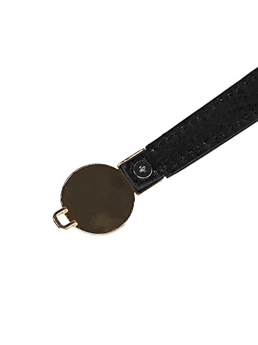 Women Skinny Stretchy Waist Belt, Gold Pearl Buckle Elastic Thin Waistband for Dress3