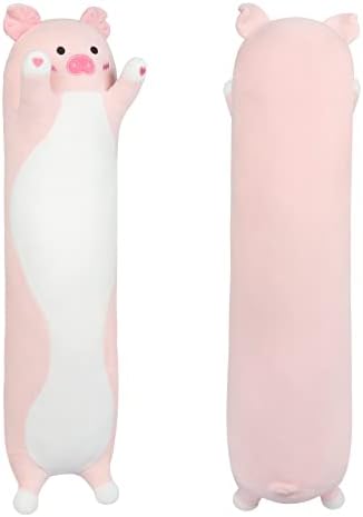 Achwishap Pig Plush Pillow 35.4", Huge Pink Pig Stuffed Animal, Long Squishy Pillow, Sleeping Hugging Pillows, Giant Cute Body Pillow, Beloved Gifts at Birthday