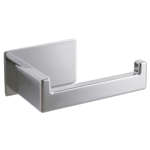 Self-Adhesive No-Drill Wall-Mounted Toilet Roll Holder, 304 Stainless Steel, Chrome Silver