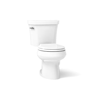 Kohler K-3947-U-0 Wellworth Round-Front 1.28 gpf Toilet, 14-inch Rough-In, Insuliner, White