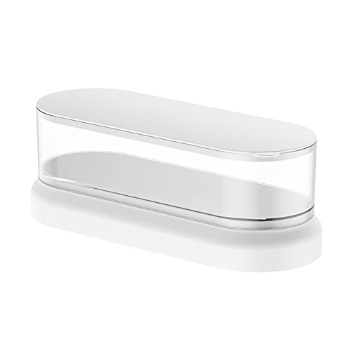 Surakey Jewelry Cleaner, Ultrasonic Cleaning Machine, 45Khz Ultrasonic Cleaner Stainless Steel High Capacity 450ML, Cleaner for Ring Earing Glasses Cosmetic Brush Watches Coins (White)