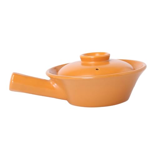 LIFKOME 1 Juego Cazuela Pequeño Horneado Blanco Cazuela Gres Cocinando Essential De La Cocina Olla De Cerámica Para Estufa Estofado Olla Casera Sopa De Cocina Guinda Naranja Cerámica
