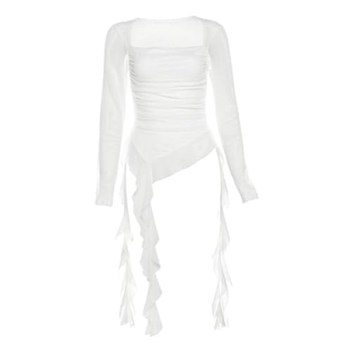 Image of ATORSE Women'S Y2K Long Sleeve T Shirt Classic Streetwear For Wedding Dating Gothic S White