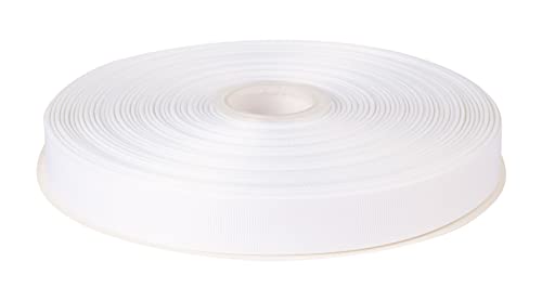 Fondersy 22mmX 91M Solid Grosgrain Ribbon for Gift Wrapping Hair Bows, Parties, Wedding Decoration, Crafts Sewing(White)