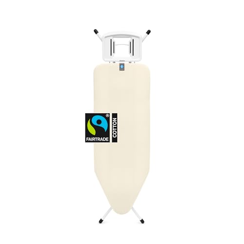 Image of Brabantia XL Comfort Ironing Board with Solid Steam Iron Rest | Large (Size C) | Fairtrade Ecru Cover | Adjustable Height (27-38 inch), Easy Fold, Anti-Collapse Lock, Non-Slip Feet