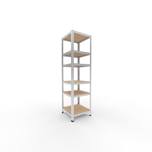 shelfplaza Home 180x50x50 cm Schwerlastregal in verzinkt mit 6 Böden und 145 kg Traglast pro Boden