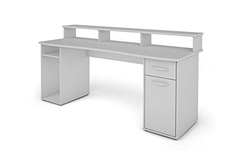 byLIVING Schreibtisch Fantastic/XXL Gaming-Tisch in Weiß/Mit viel Stauraum und Regalaufsatz/Computer-Tisch/PC/Arbeits-Tisch / 180x93x65cm (BxHxT) Cover