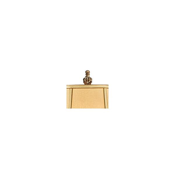 Regency Hill Rustikale Stehlampe, französisches Holzimitat, antiker Kerzenhalter, beige, Seide, Glockenschirm für… – Bild 5