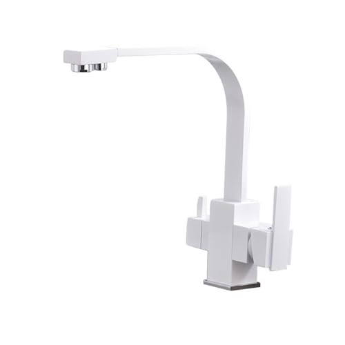 Grifo de Cocina Fregadero de 3 Vias Blanco Grifo Osmosis 3 Vias Latón-Blanco