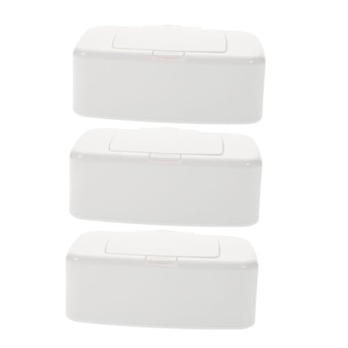 HOOTNEE 3pcs Box Wipe Box Lid Wipe Container Small Tissue Case Wipes Dispenser Wipe Containers Refillable Reusable Wipes Container Wipe Holder for Bathroom Wipes Case