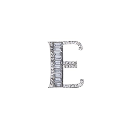 Image of A-Z 26 Letters Brooch Pins Silver Initial Rhinestone Brooches Crystal Alphabet Breastpin Pin Women Gifts Jewelry