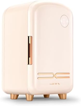 Portable Mini Skincare Fridge, Lightweight Makeup & Beauty Refrigerator, Compact Cooling Solution for Bedroom, Office & Travel - Ideal for Skincare Lovers (Beige)