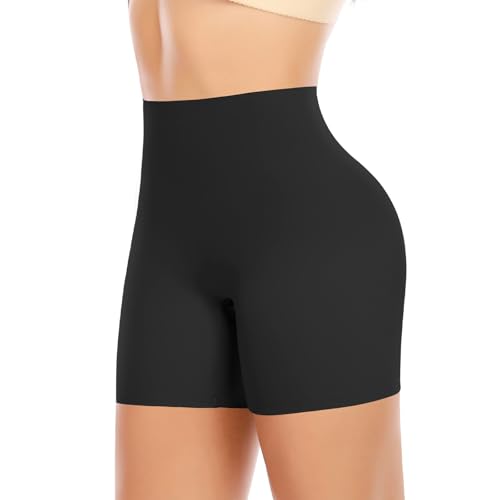 Prontiaduscire Culotte Donna Contenitiva Leggins Corti Vita Alta Pantaloncini Anti Sfregamento Elasticizzati - 117Q1 Nero S