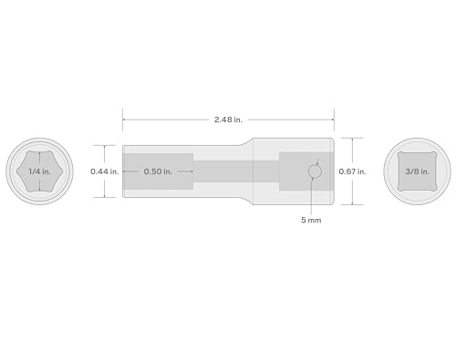 Image of TEKTON 3 /8 Inch Drive x 1 /4 Inch Deep 6-Point Impact Socket | SID13006