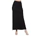 Azules Women'S Rayon Span Maxi Skirt - Black S