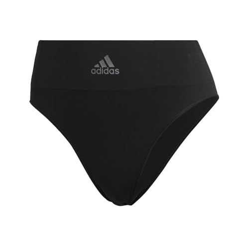 adidas Women's Micro 720 Seamless High Leg Brief Underwear, Black, X-Large