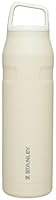 STANLEY IceFlow Cap and Carry Water Bottle 36 oz | Wide Mouth Twist Lid | Lightweight and Leakproof for Travel and Sports | Insulated Stainless Steel | BPA-Free | Cream Glimmer