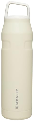 STANLEY IceFlow Cap and Carry Water Bottle 36 oz | Wide Mouth Twist Lid | Lightweight and Leakproof for Travel and Sports | Insulated Stainless Steel | BPA-Free | Cream Glimmer