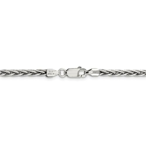 The Black Bow 3.25mm, Sterling Silver Antiqued Solid Spiga Chain Necklace4