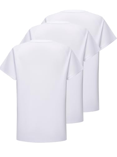 Image of DEVOROPA Youth Boys Compression Shirt Long /Short Sleeve Football Baseball Undershirt Quick Dry Kids Sports Baselayer Crewneck