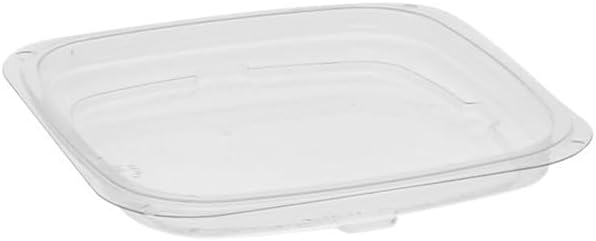 Pactiv Recessed PET Square Container Lid Fits 12, 16, 24, 32 oz. Square Deli Container, Clear | 960/Case