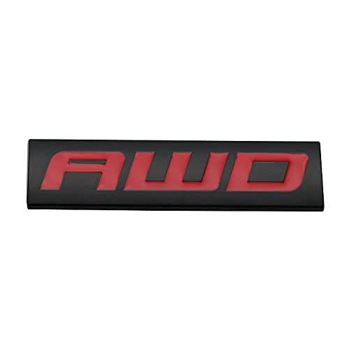 Insignia cromada de metal 3D logotipo AWD negro premium para portón trasero