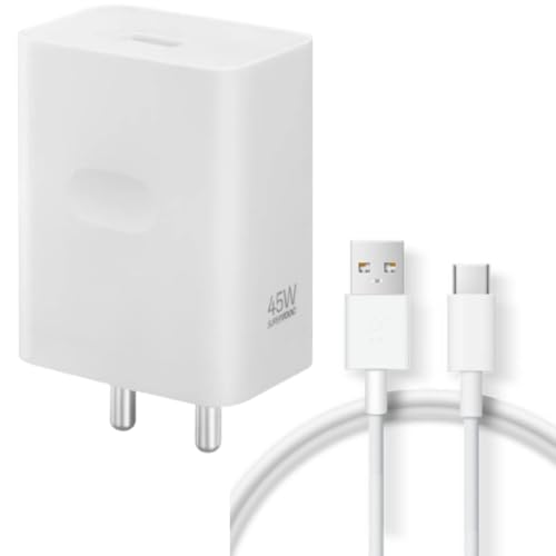 Image of Original Ultra Fast Charger 45W with USB Type C Cable Compatible for Oppoo | F27 Pro Plus | Reno10 5G | A59 5G (with Cable)