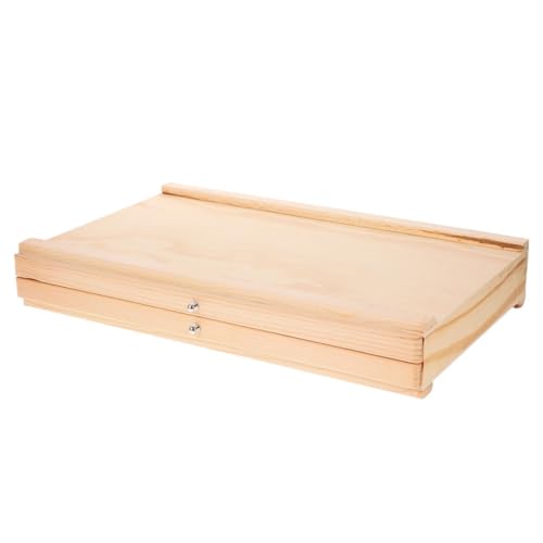 Wooden Pencil Box Double Storage Organizer for Art Supplies Elegant Design for Paint Markers and Sketching for Artists and Outdoor Sketching