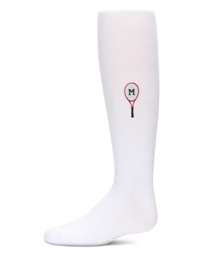 MeMoi Girls Tennis-Themed Embroidered-M Cotton-Rich Tights2