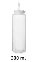 HENDI Spenderflasche, Stückzahl: 3, Easy Squeeze, für Saucen, Squeeze Flasche, Quetschflasche, Dosierflasche, 200ml, ø49x(H) 182mm, Polyethylen, Transparent – Ansicht 3