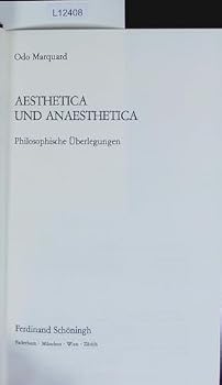 Hardcover Aesthetica und Anaesthetica: Philosophische U¨berlegungen (German Edition) [German] Book