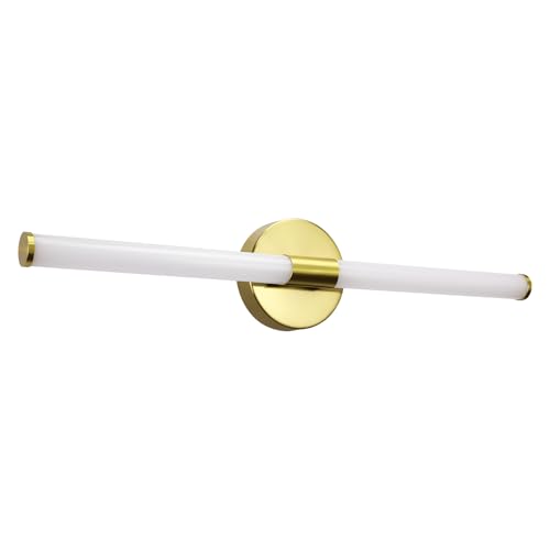 Laittiin LED Aplique Espejo Baño 8W - Lámpara de Espejo de 60CM para Baño Iluminación para Gabinete de Espejo de 4000K IP44 Iluminación de Espejo de Baño Blanco Neutro para Mueble de Baño (Oro)