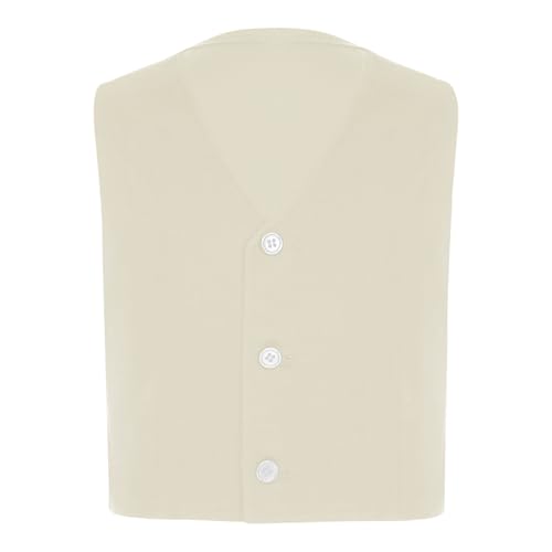 Boys 3 Buttons Solid Color Formal Vest for Toddler Kids V Neck Sleeveless Tuxedo Waistcoat