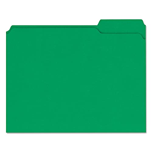 Universal 16162 Colored File Folders, 1/3 Cut Assorted, Two-Ply Top Tab, Letter, Green, 100/Box #TOP4