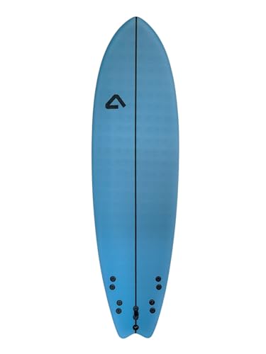 Atlantic Boards | Tabla de Surf Softboard | Whale | 5'7' x 21.5' x 2.75' - 35L | Resina Epoxi | Sistema FCS: 5 Quillas Rídidas - Azul