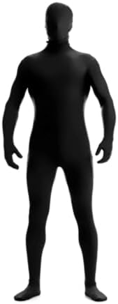 JZK Size M Black Elastic Full Body Suit for 160-171cm (Under 75kg) Adult Men Women Costume Halloween Full Body Clothing Hooded Dress Ninja Fancy Dress Party Joke