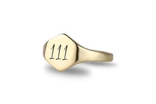 Bague hexagonale personnalisée : le cadeau idéal avec initiale et chiffre porte-bonheur
