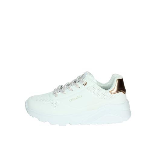 Skechers Femme Uno Lite Metallic Mode Racine Accueil Chaussures-enfant Baskets-basses, Blanc, 38 EU