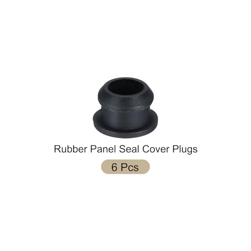 Image of Snap in Locking Hole Plugs Rubber Panel Seal Cover Drilled Silicone Caps, [for Kitchen Rubber, Waterproof Sealing Plugs] - 13mm /0.5in /Black /6Pcs