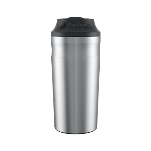 CanKeeper 3-In-1 - FITS 12oz, 16oz and Slim Cans - Keep Your Can Cold For Hours - Double Walled and Vacuum Insulated Can Cooler - Lid Keeps Cold In, Dirt Out (Stainless)