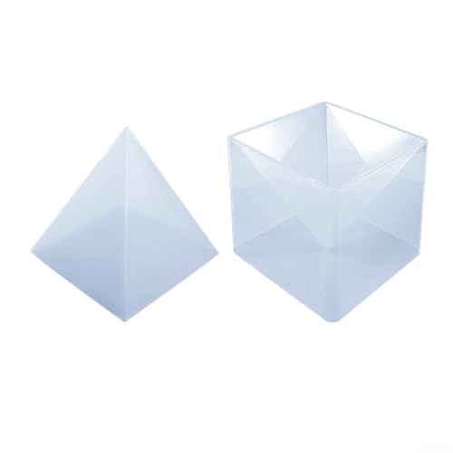 Resin Craft Pyramid Silicone, 15cm Size for Custom Candle Holders and Planters, Easy to Use (1pc 金字塔+1pc 底座)