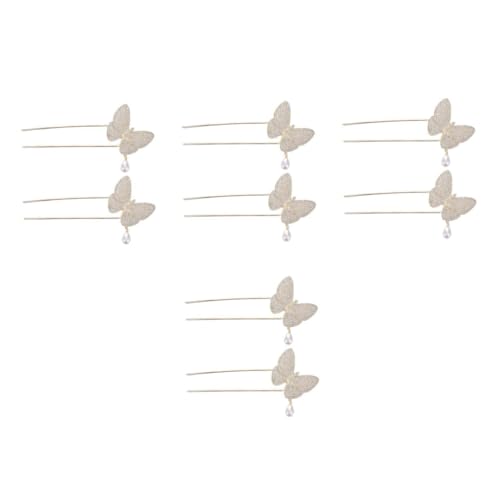 Épingle à cheveux et peigne chignon doré lot de 8 pièces en U